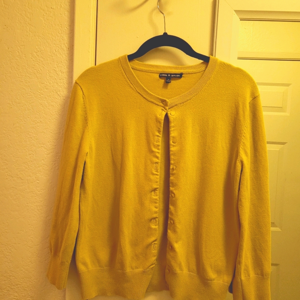 Cable and Gauge Mustard Cardigan